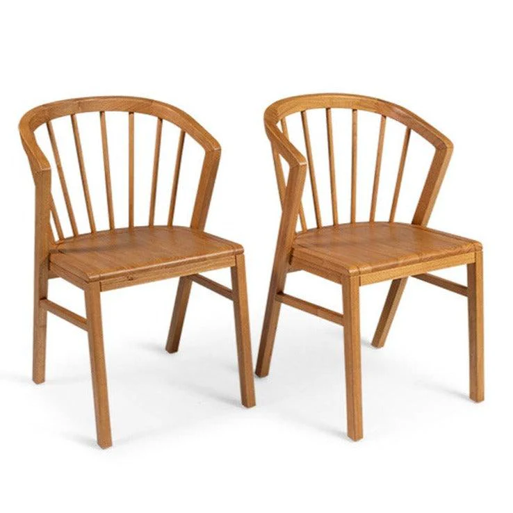 Mabel Oak Wooden Spindle Dining Chairs - Set of 2 - Image 2