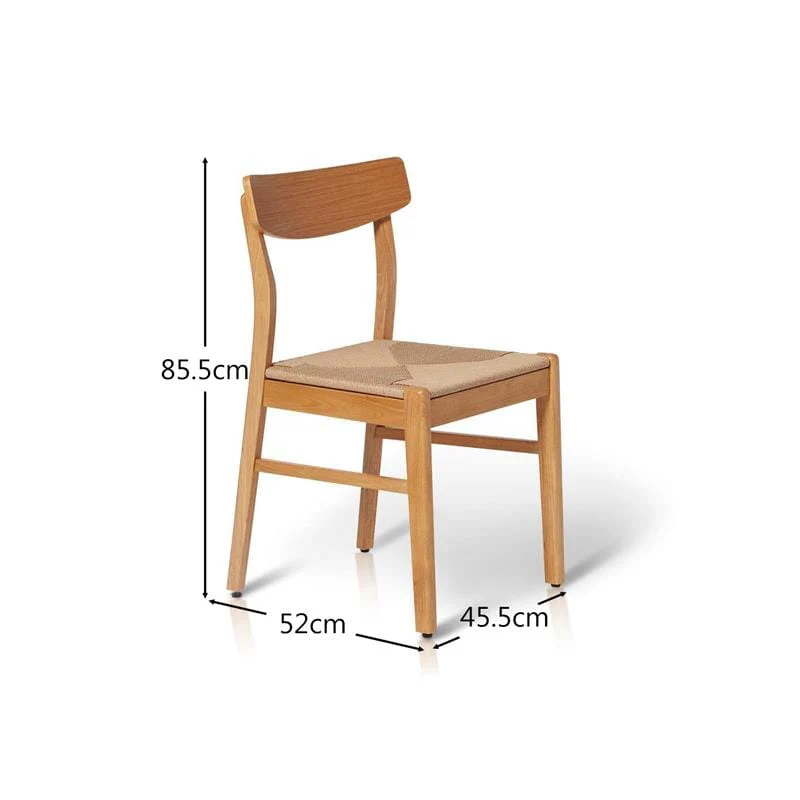 Faye Pale Oak Wooden Woven Chairs - Set of 2 - Image 10