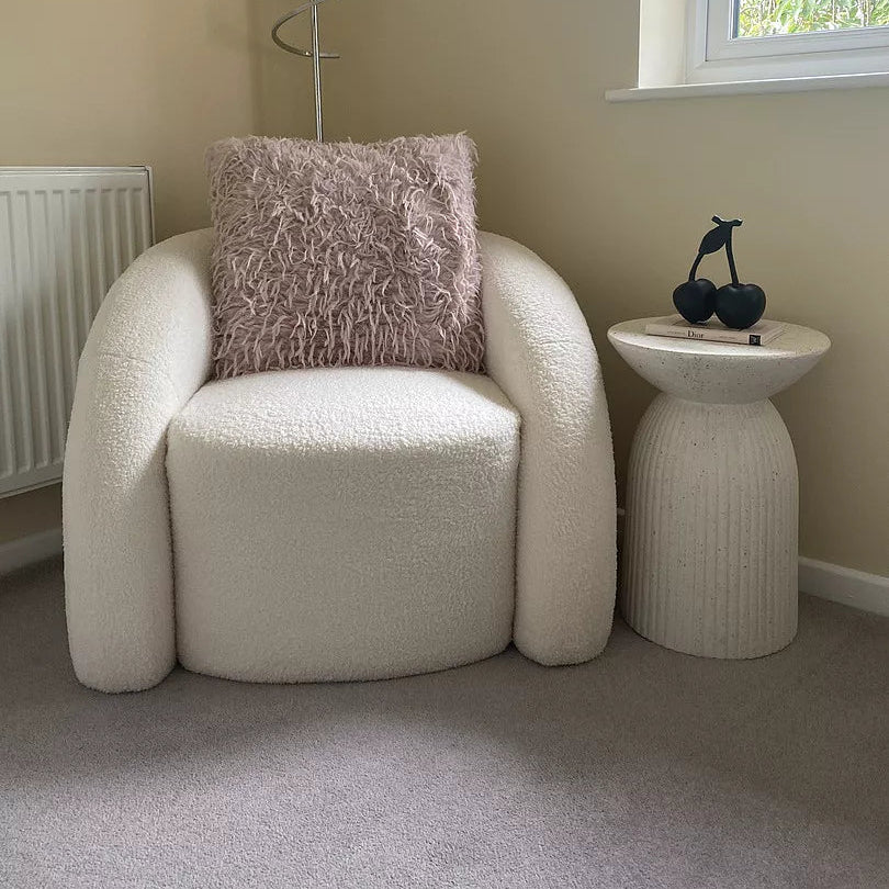 Zaliki Concrete Round Side Table - Pearl Terrazzo - Image 3
